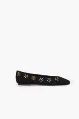 Hoss Intropia Maitane. Split leather ballerinas with studs Black