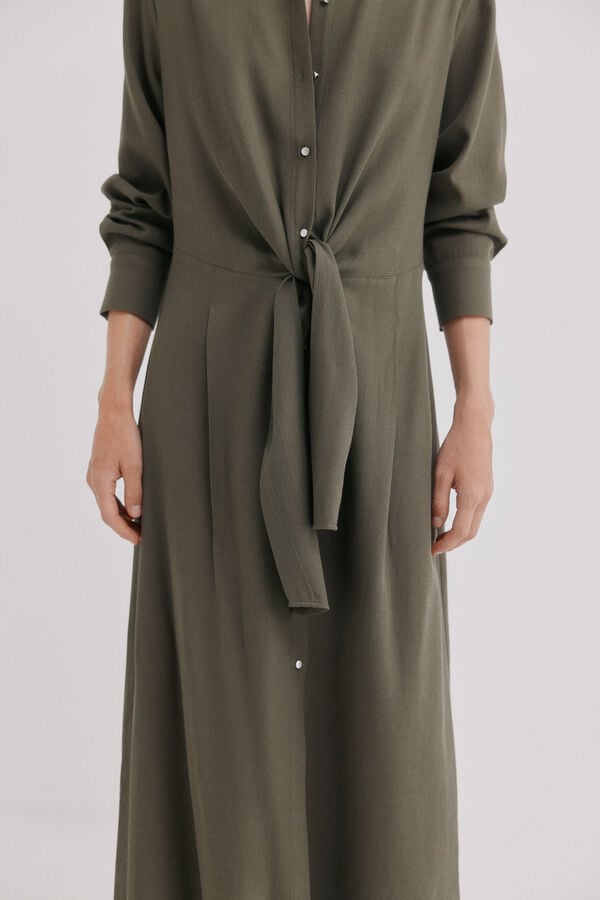 Hoss Intropia Amara. Vestido camiseiro Khaki