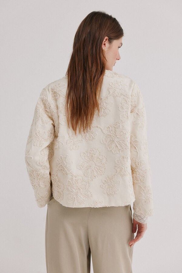 Hoss Intropia Eider. casaco jacquard Ecru