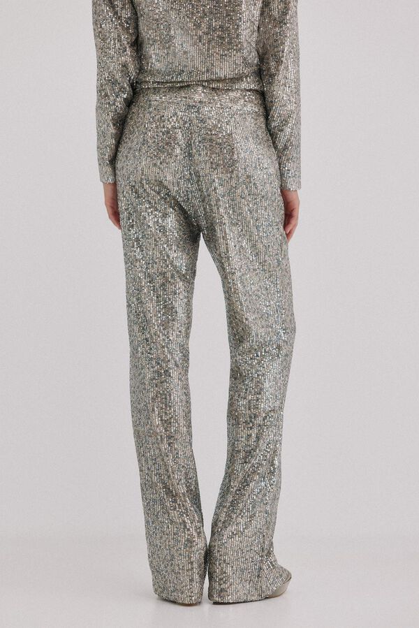 Hoss Intropia Priscila. Calças de lantejoulas Cinzento