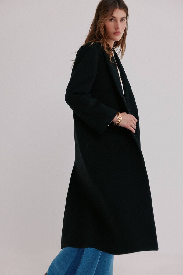 Hoss Intropia Lapel collar coat Florence Black