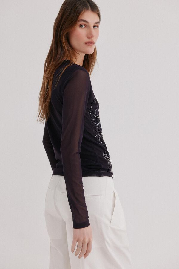 Hoss Intropia Mariana. Top bordado Roxo