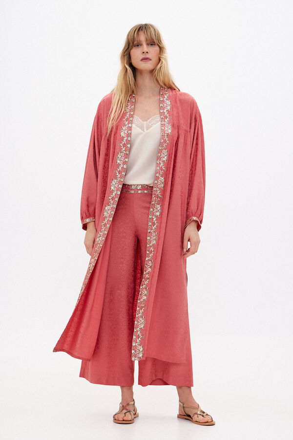 Hoss Intropia Cali. - Long jacquard kimono Pink