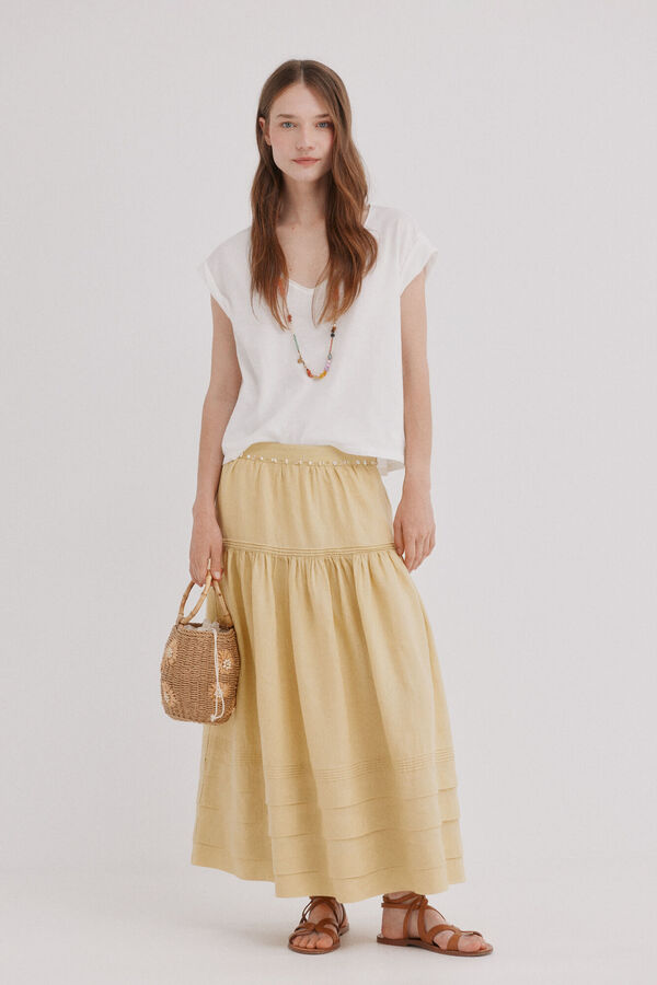 Hoss Intropia Rufina. Pintuck skirt Yellow