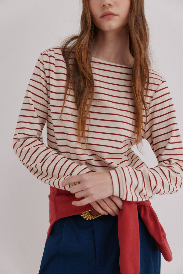 Hoss Intropia Magda. Sweatshirt &agrave;s riscas Ecru