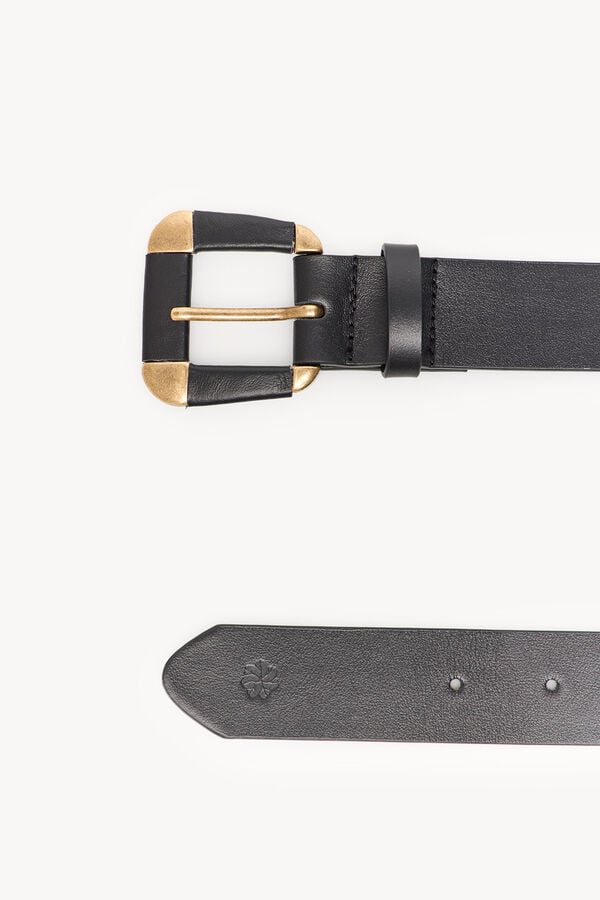 Hoss Intropia Litzy.Nappa leather belt with lined buckle Black