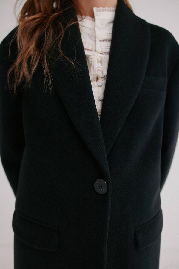 Hoss Intropia Lapel collar coat Florence Black