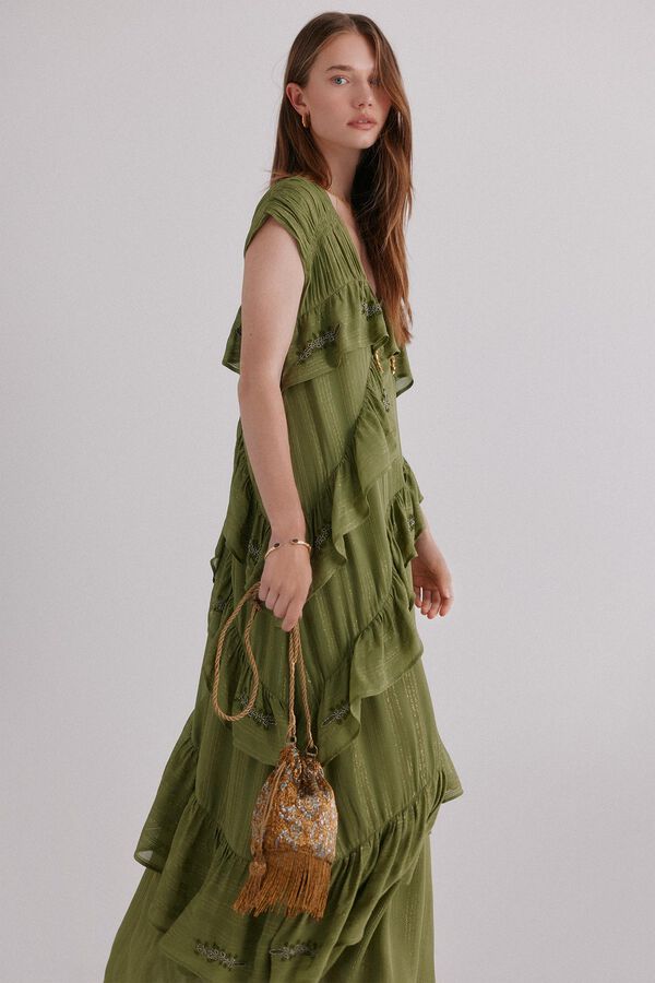 Hoss Intropia Adèle. Vestido bordado Amarillo