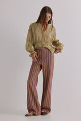 Hoss Intropia Phoebe. Calça riscas Ecru