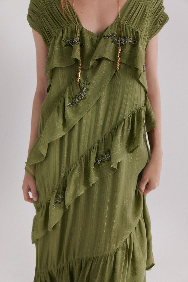 Hoss Intropia Adèle. Vestido bordado Amarillo