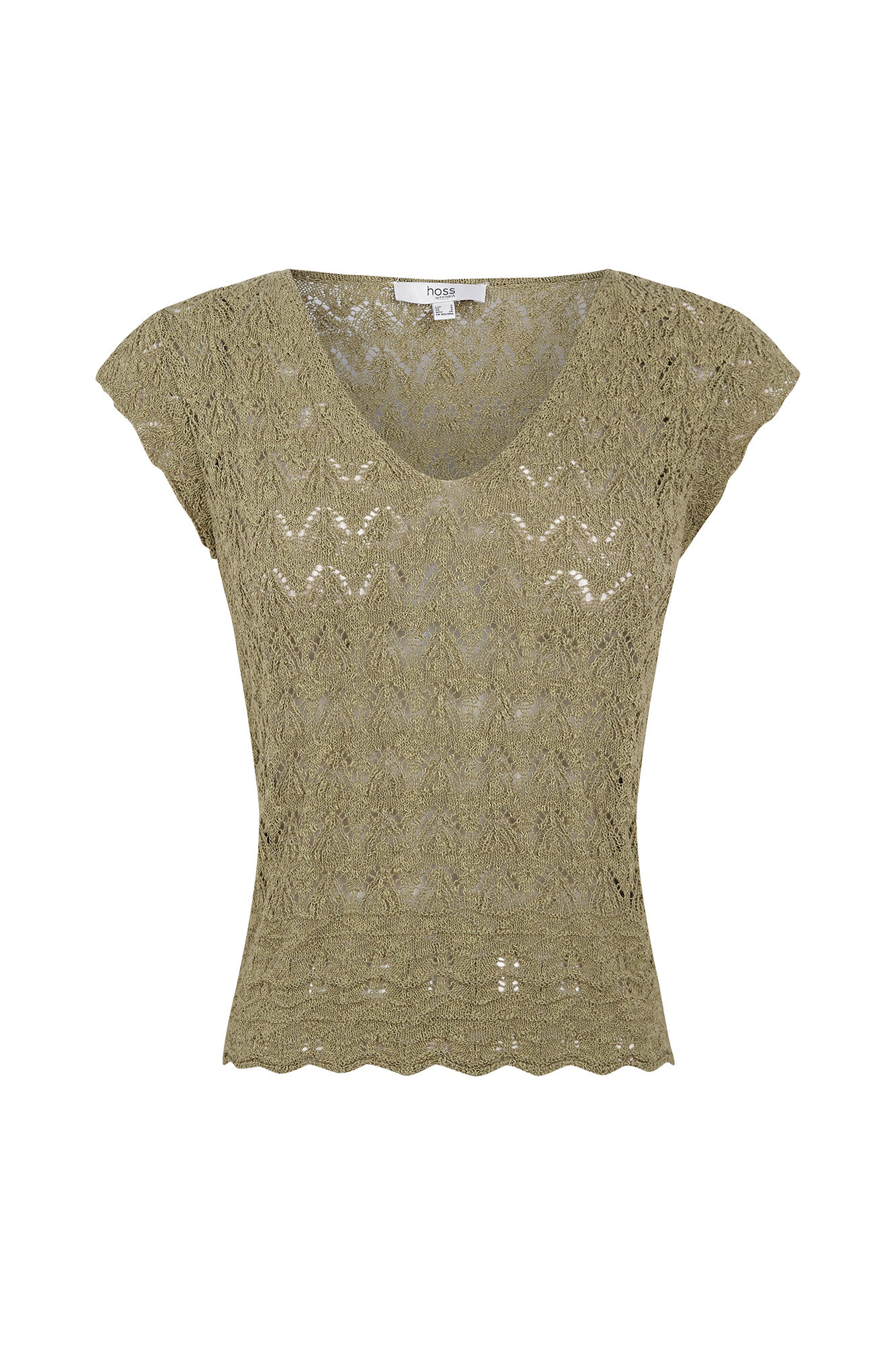 Hoss Intropia Isa. Top malha rendada