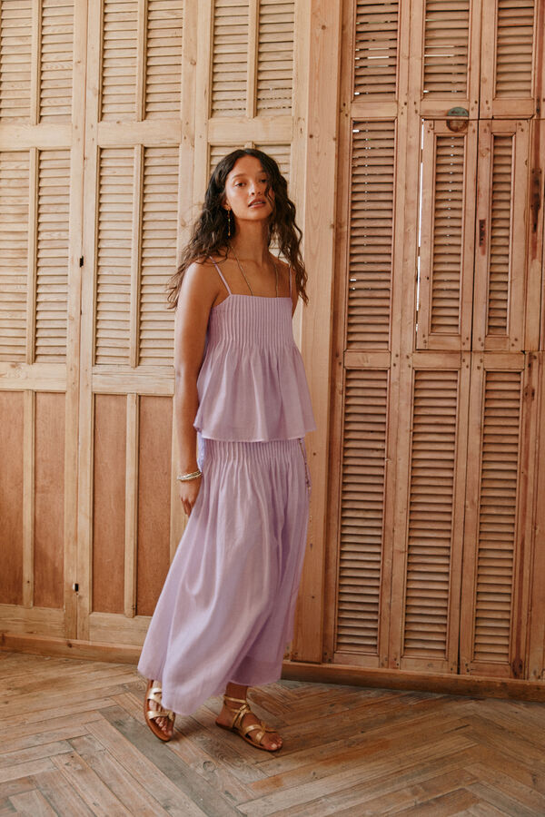 Hoss Intropia Rania. Falda jaretas midi Lila