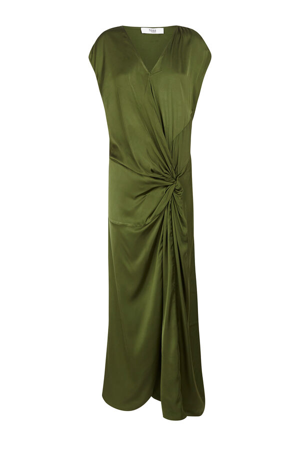 Hoss Intropia Amelia. Vestido midi drapeado Verde