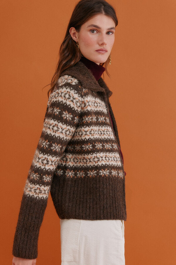 Hoss Intropia Inola. Casaco de malha grego Castanho