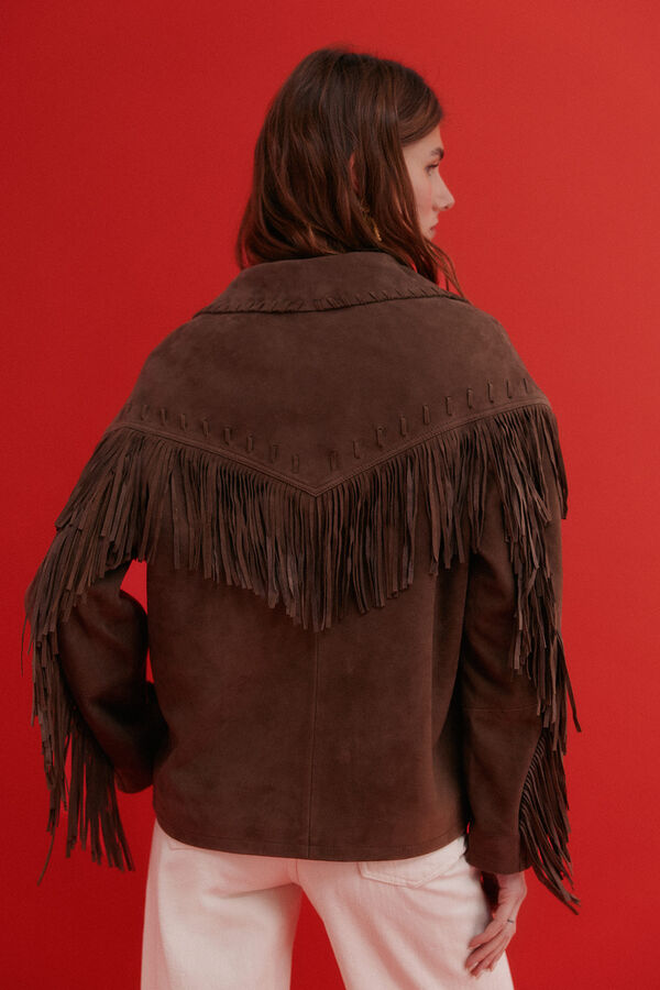 Hoss Intropia F&aacute;tima. Casaco de franjas Castanho