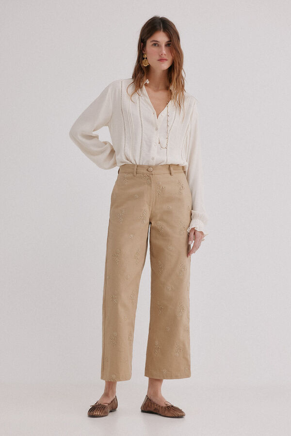 Hoss Intropia Paz. Cal&ccedil;as wide leg Beige