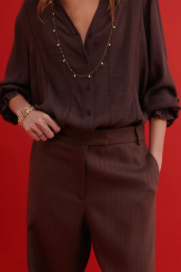 Hoss Intropia Pepa. Pantal&oacute;n corte recto Marron oscuro