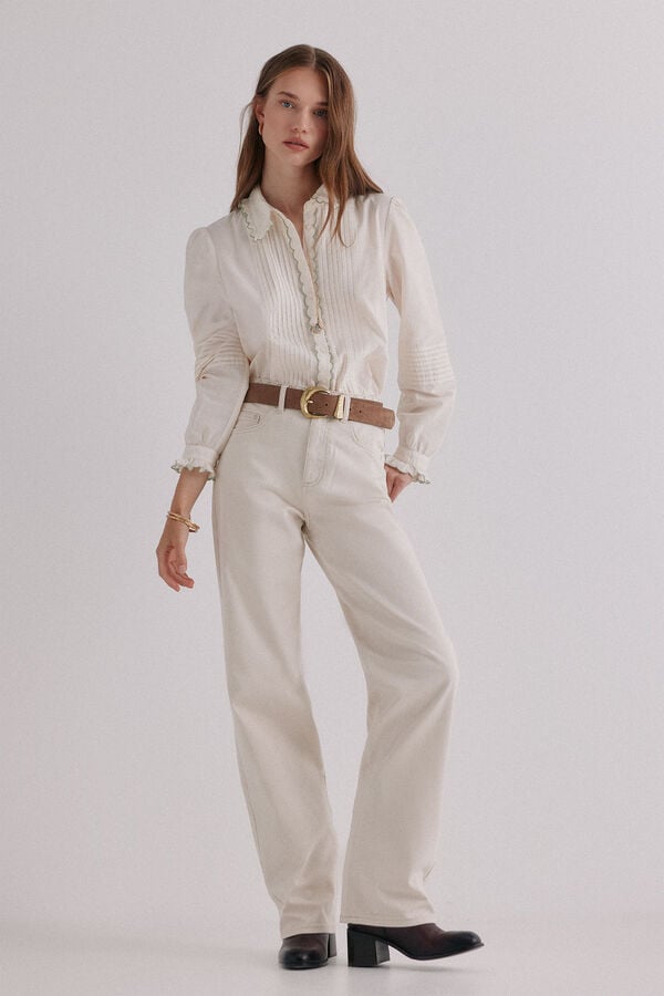 Hoss Intropia Catalina. Blusa romântica Ecru