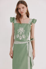 Hoss Intropia Caela. Top bordado Verde