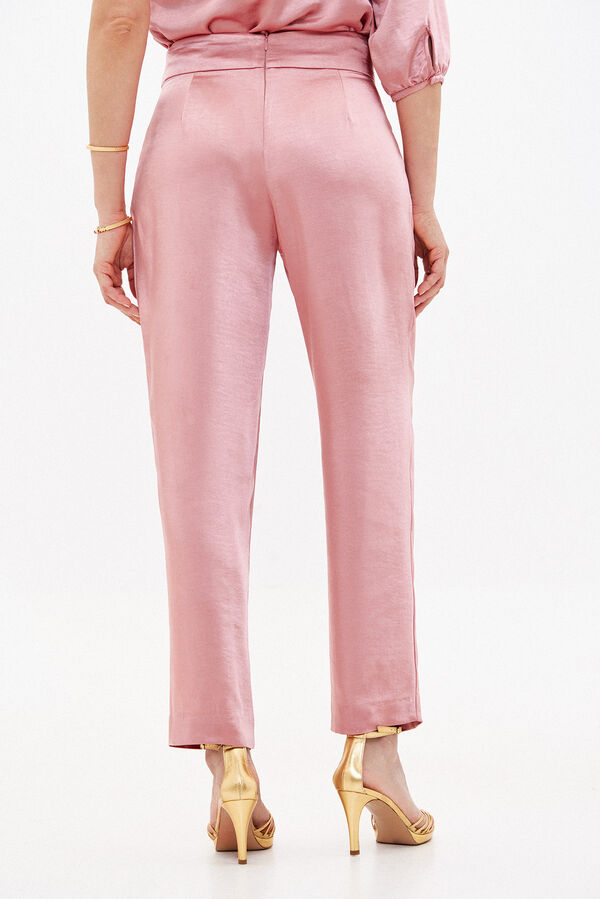 Hoss Intropia Pia. Satin-finish trousers with pintucks Pink