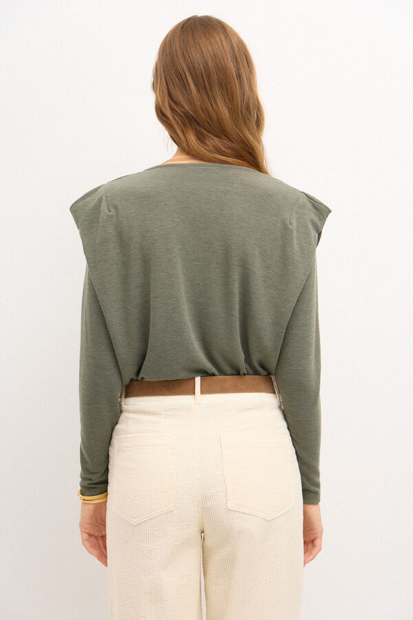 Hoss Intropia Sussan. Long-sleeved T-shirt Khaki