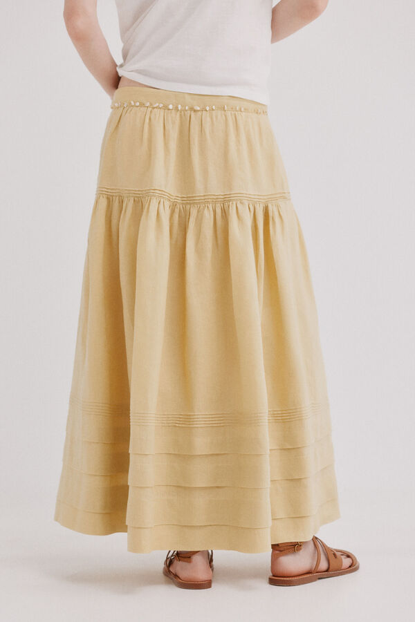 Hoss Intropia Rufina. Pintuck skirt Yellow