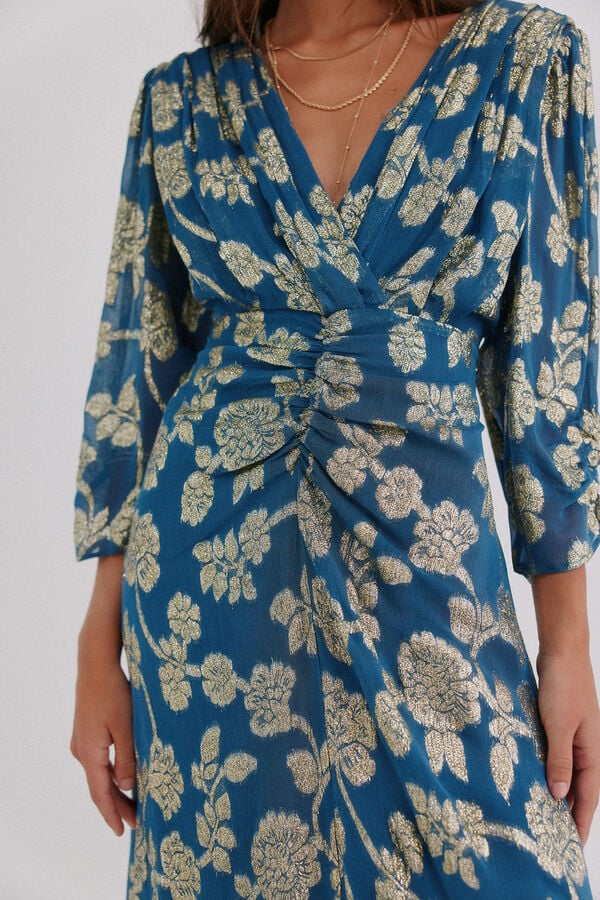 Hoss Intropia Amanda. Vestido jacquard Azul