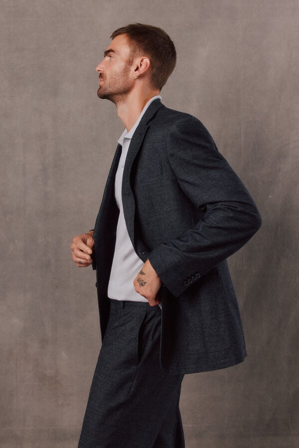 OOTO Americana traje franela gris Gris oscuro