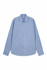 OOTO Camisa lisa fluida de manga comprida Azul