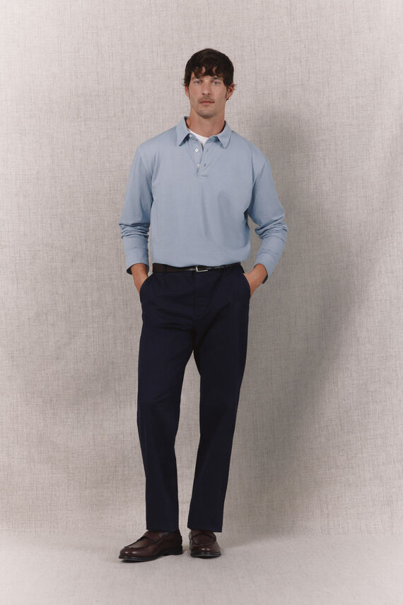 Polo manga larga single jersey