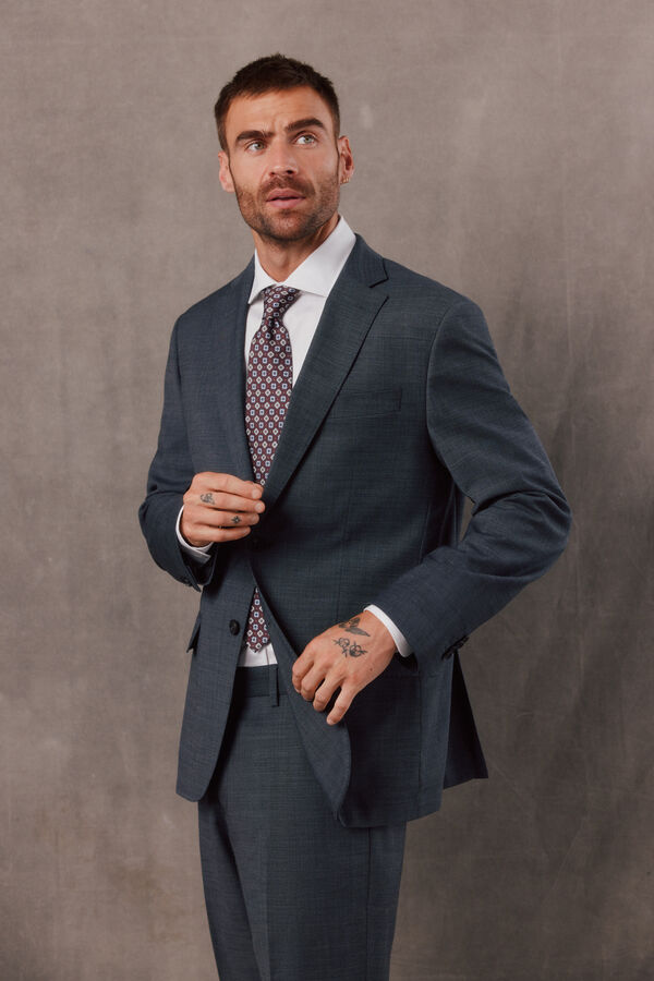 OOTO Blazer de fato em sarja cinzento Cinzento