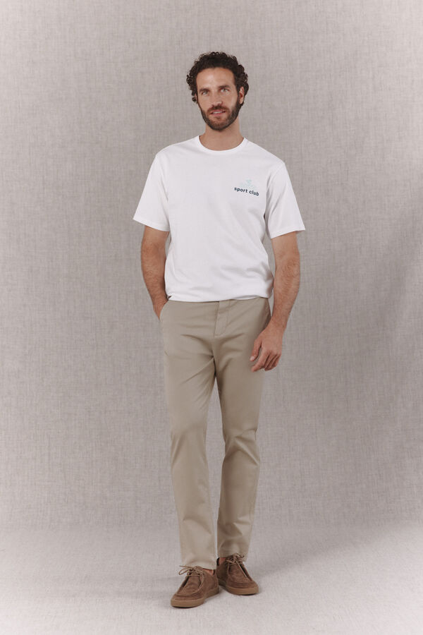 OOTO T-shirt gr&aacute;fica lavada Branco