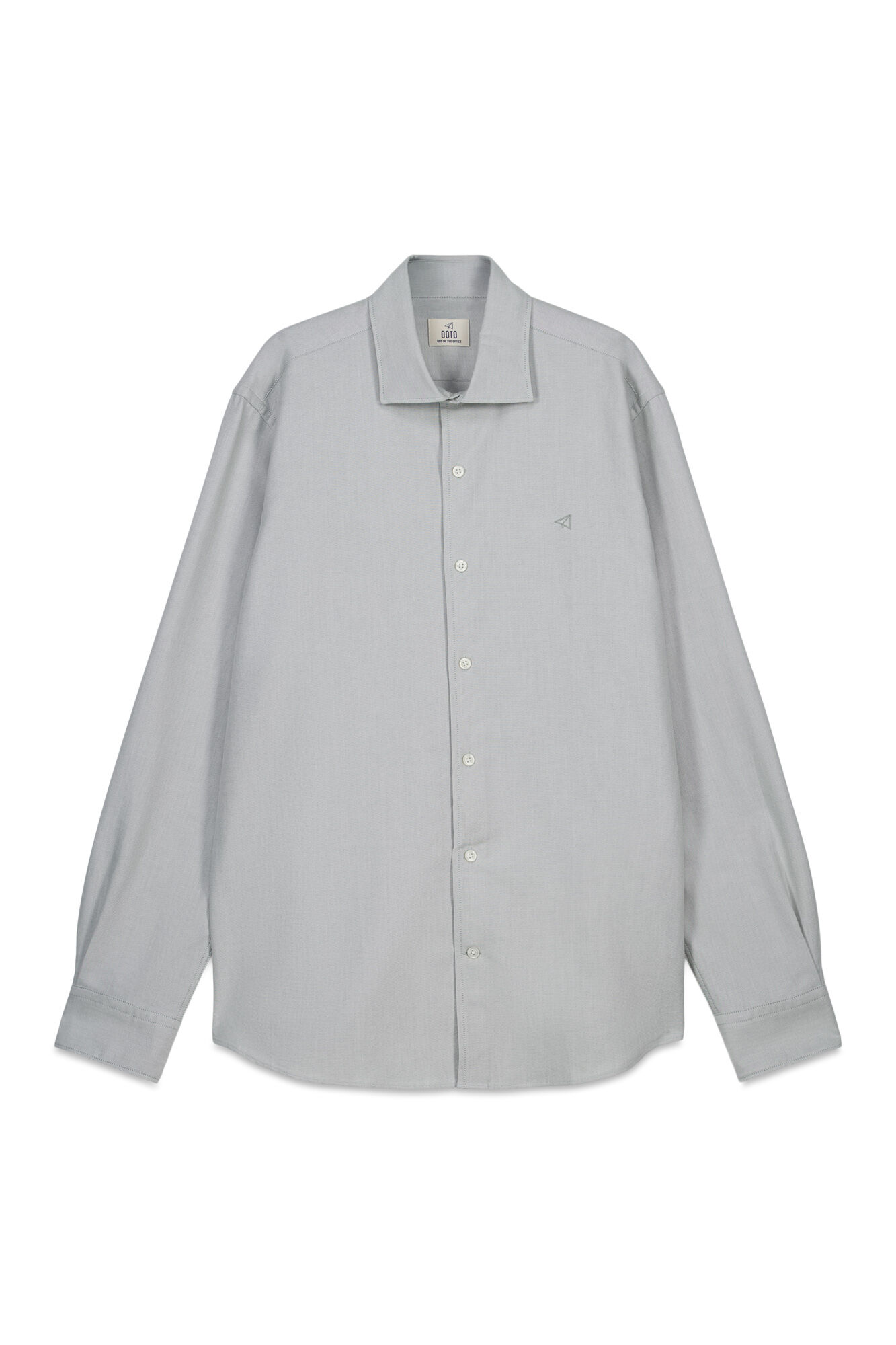 OOTO Camisa oxford lisa de manga comprida Verde