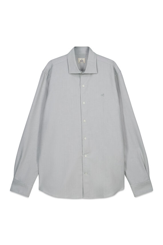 Camisa oxford lisa manga larga