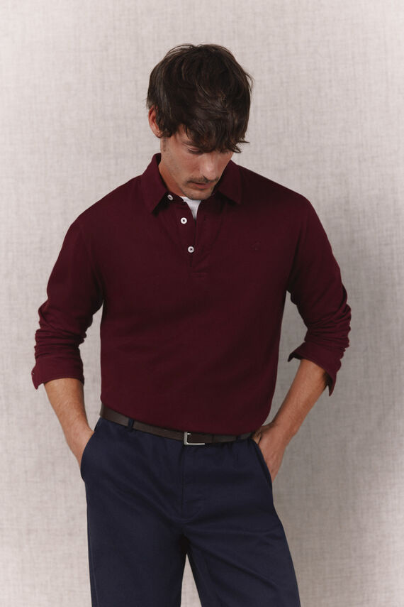 Polo manga larga single jersey