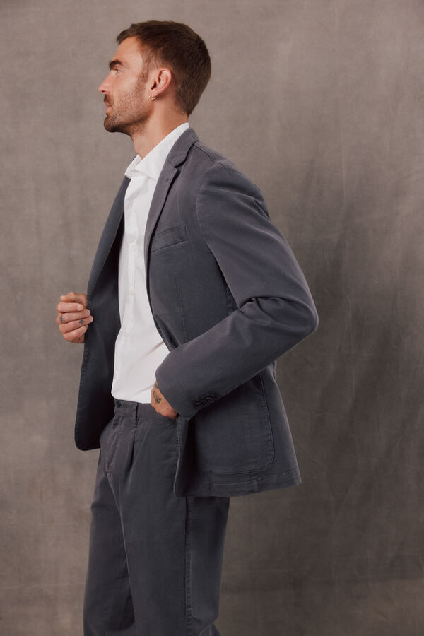 OOTO Blazer de fato coordenado em sarja Cinzento