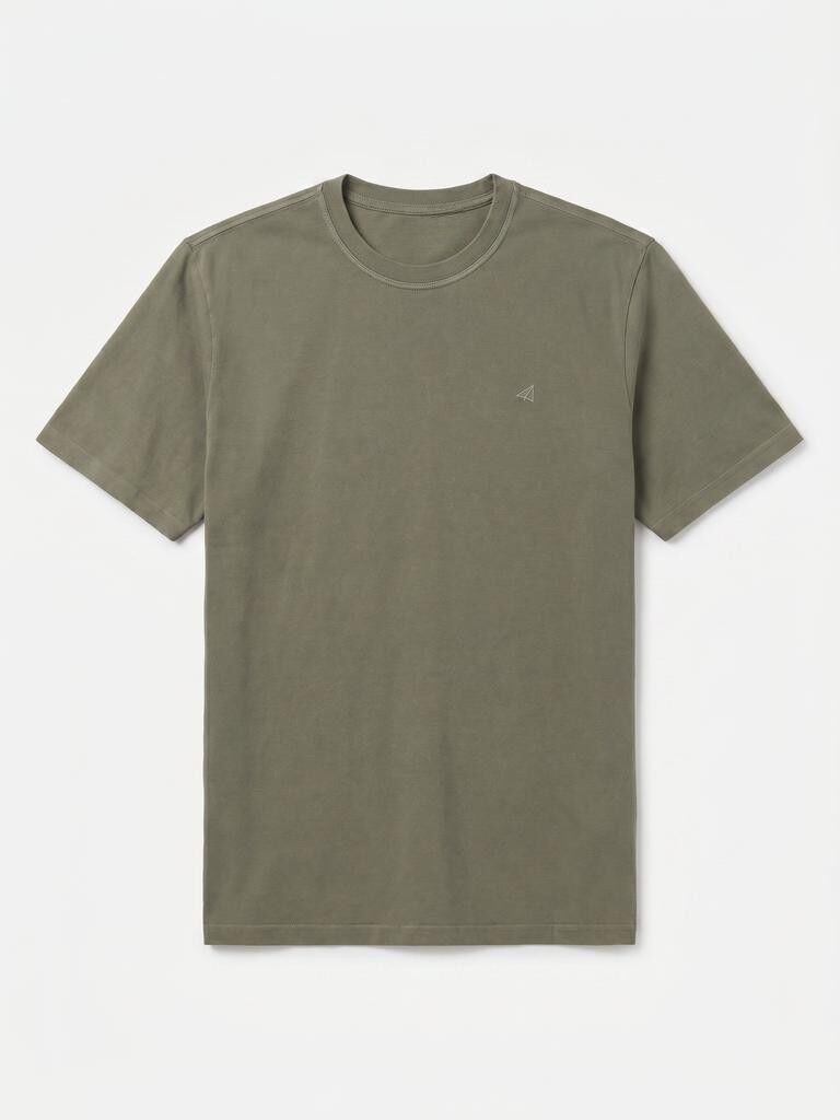 OOTO Camiseta b&aacute;sica lavada con bordado avi&oacute;n