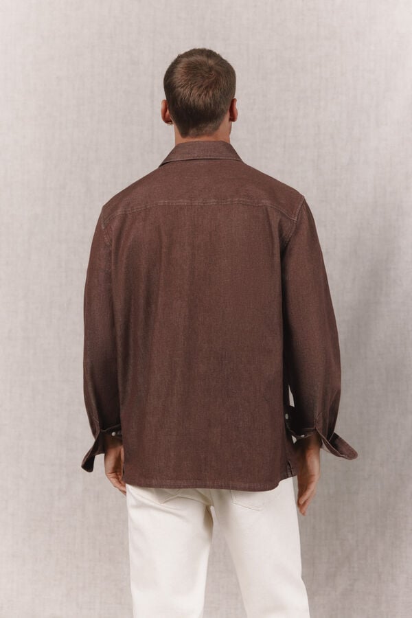 OOTO Sobrecamisa de ganga Castanho