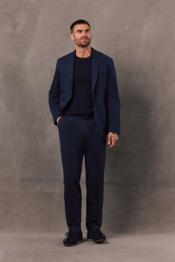 OOTO Blazer de fato coordenado em sarja Azul