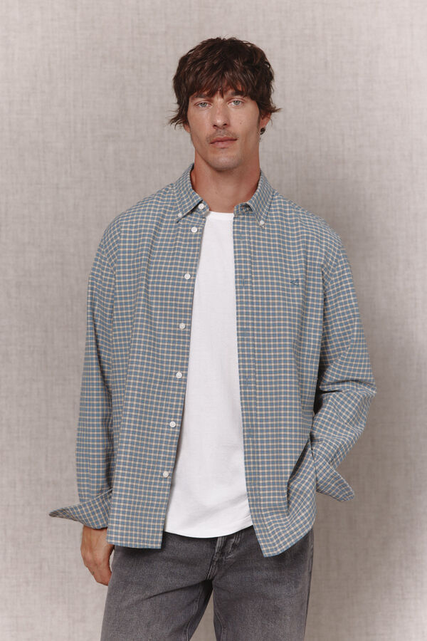 OOTO Plaid twill shirt Beige