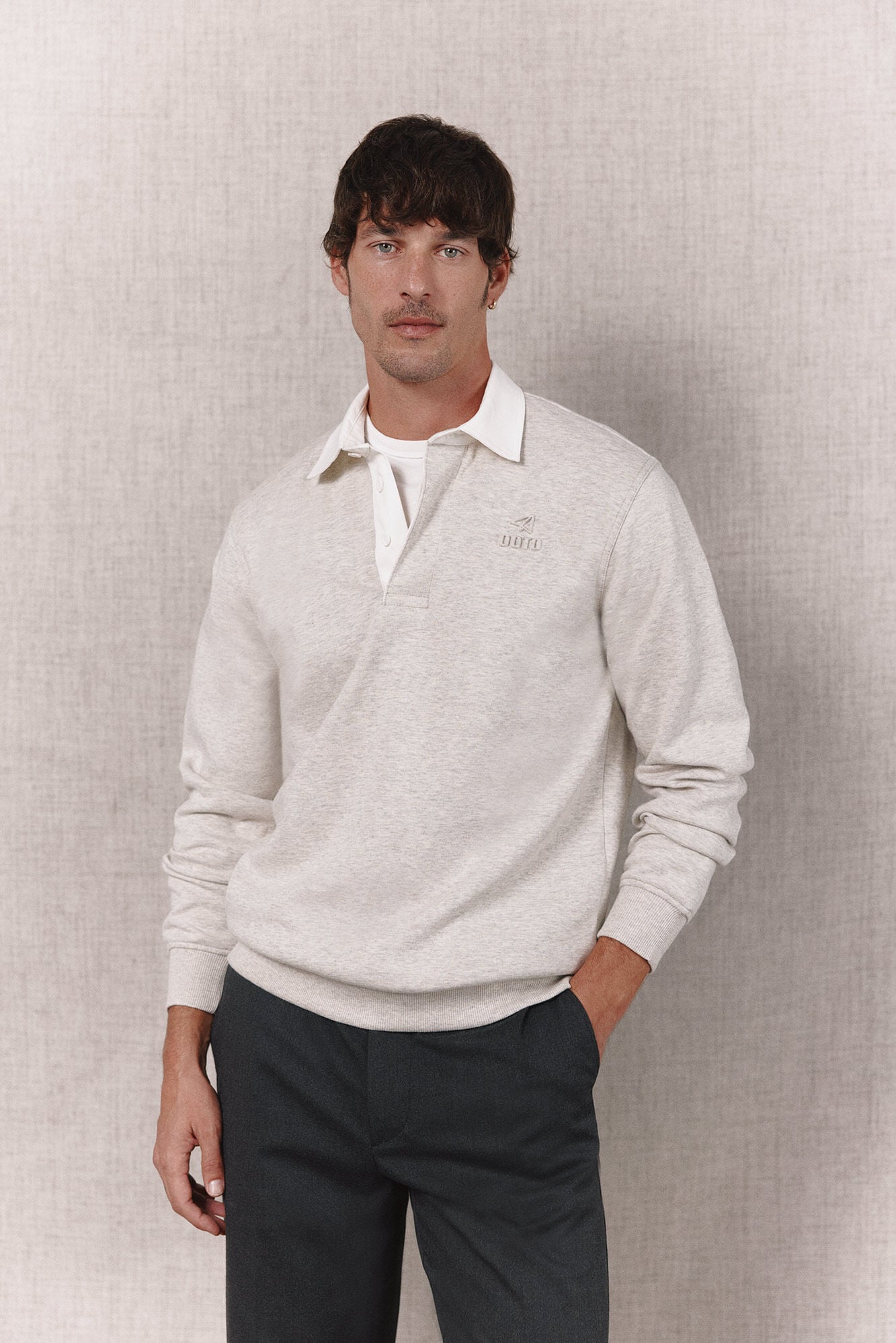 OOTO Polo rugby gris melange