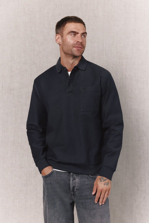 OOTO Sweatshirt gola polo Cinzento