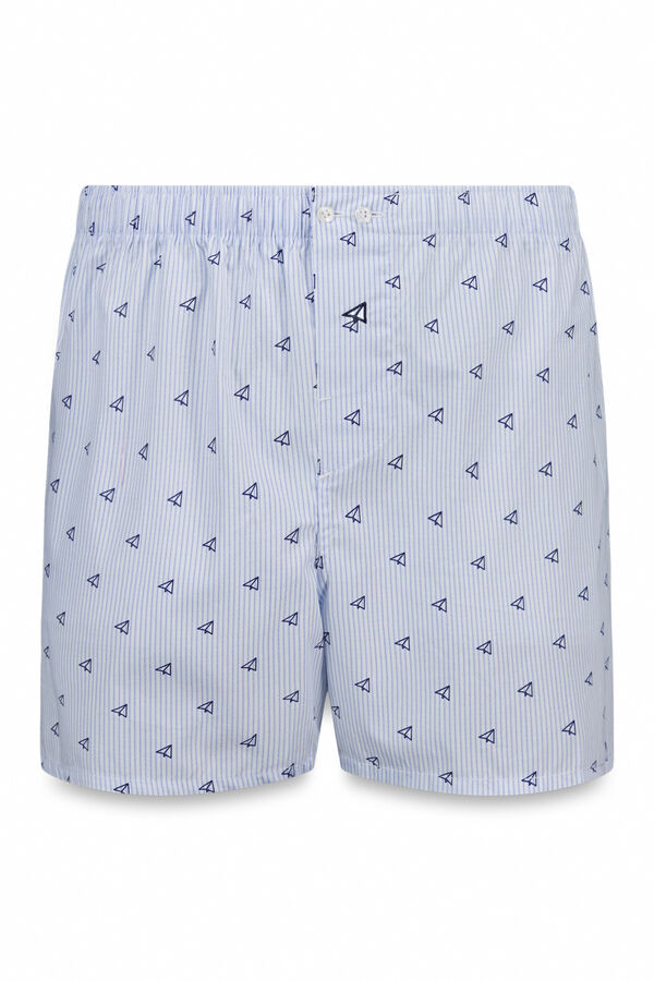 OOTO Boxer em tecido com logos Azul