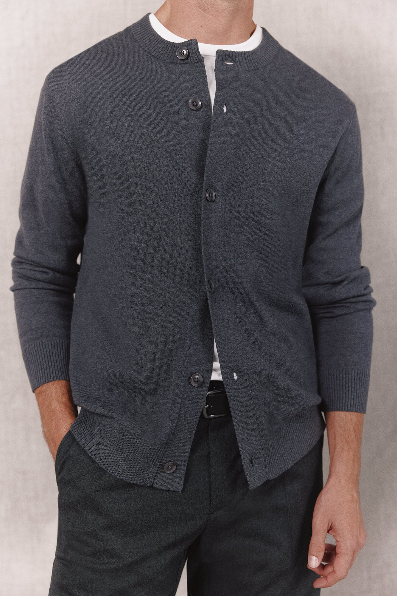 OOTO C&aacute;rdigan punto algod&oacute;n cashmere cuello redondo con botones