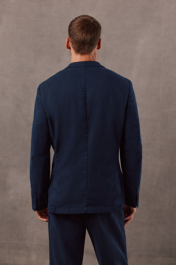 OOTO Blazer de fato coordenado em sarja Azul