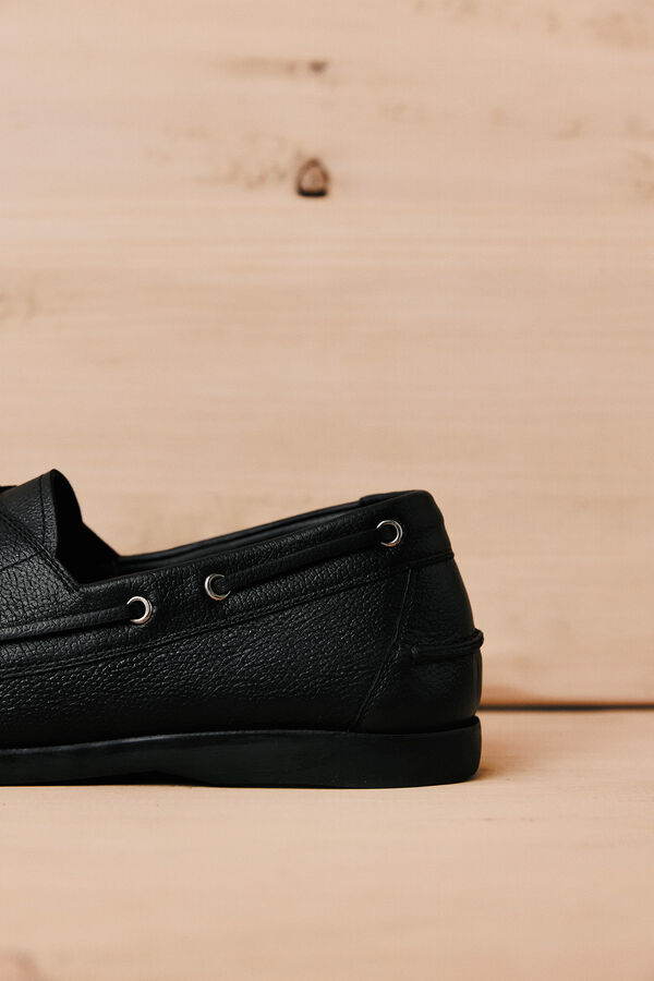 OOTO Leather boat shoe Black