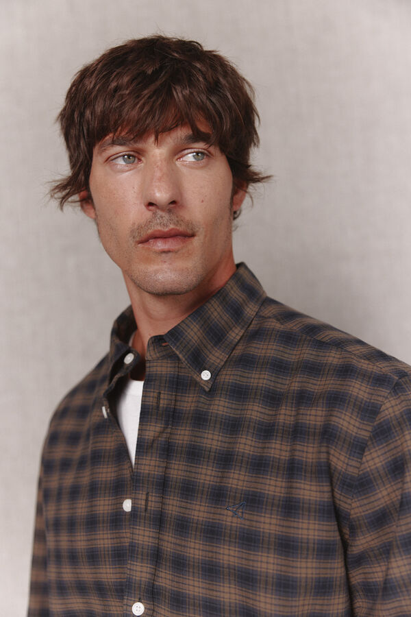 OOTO Plaid twill shirt Kaki
