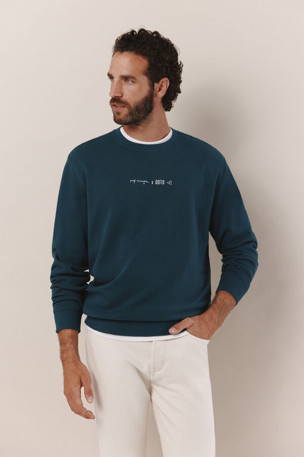 OOTO Sweatshirt Manu Campa x OOTO gola caixa Azul
