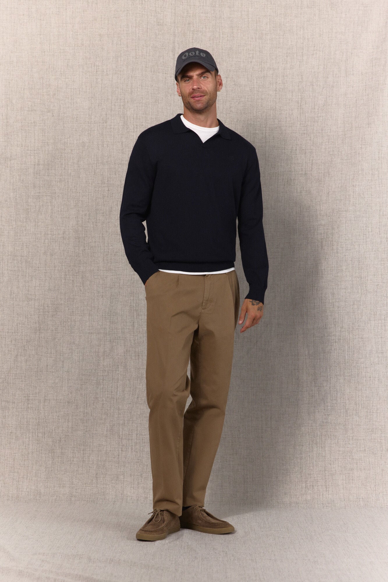 OOTO Jersey punto algod&oacute;n cashmere cuello polo