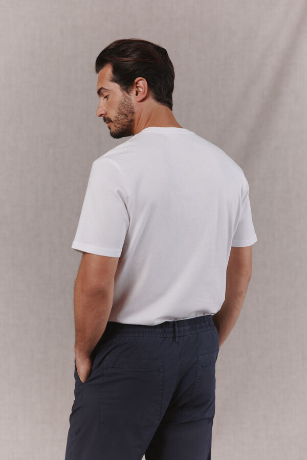 OOTO Camiseta b&aacute;sica lavada con bordado avi&oacute;n Blanco